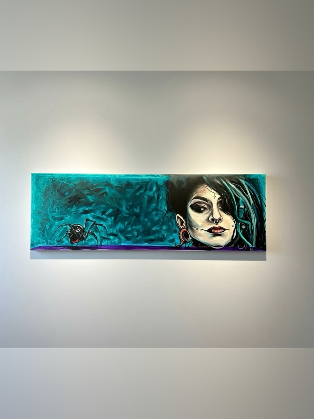 Turquoise and Purple Contemporary Portrait Wall Art
